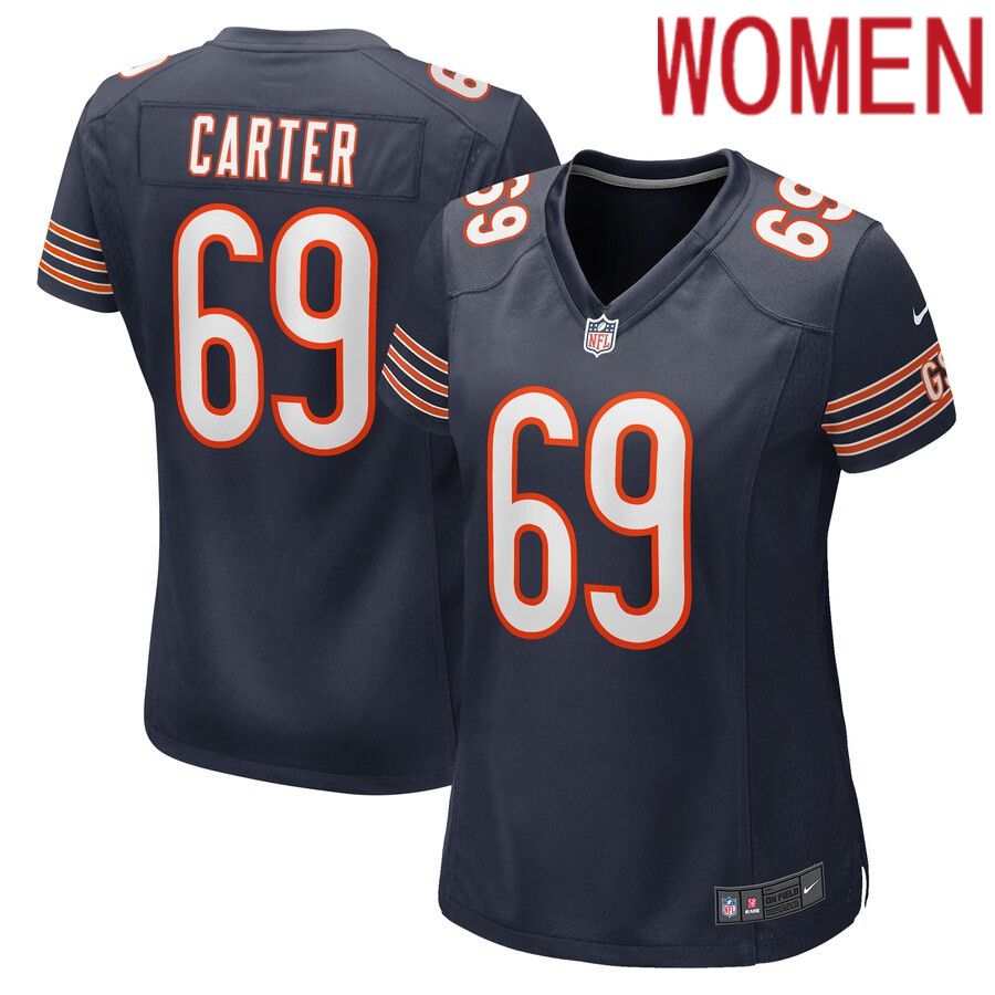Women Chicago Bears 69 Ja Tyre Carter Nike Navy Game Player NFL Jersey